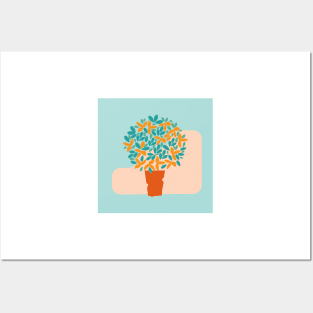 Flowering Decorative Potted Plant Minimal Posters and Art